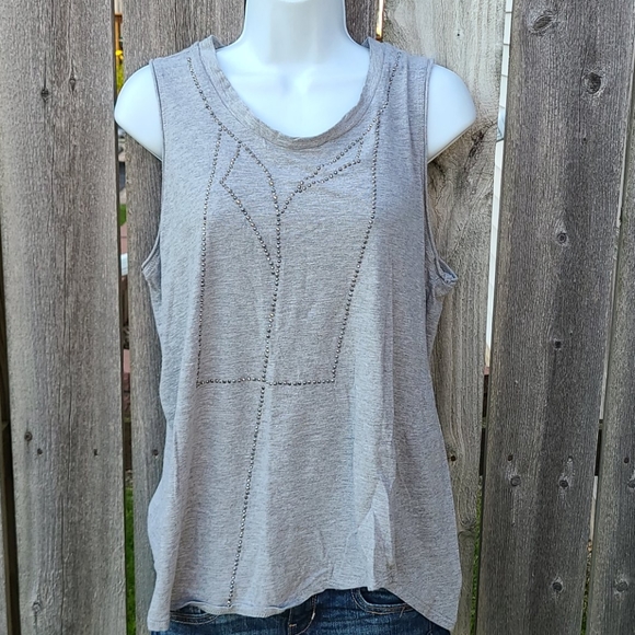 Embellished Tank Top in Gray - Picture 1 of 3
